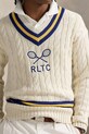 Polo Ralph Lauren sweter z domieszką kaszmiru Long Sleeve Pullover beżowy 710961780