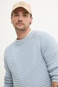 HUGO sweter lniany niebieski 50536664