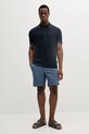BOSS polo lniane 50537640 granatowy SS25