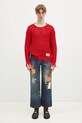 Andersson Bell jumper Damaged Boatneck atb1240u red