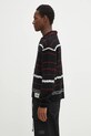 Вовняний светр Andersson Bell B&W Stripe Polo atb1245m чорний SS25