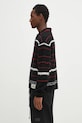 Andersson Bell sweter wełniany B&W Stripe Polo atb1245m czarny SS25