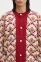 Вълнена жилетка Drôle de Monsieur Le Cardigan Tapisserie бордо G.CA134.WO021.RD