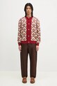 Вълнена жилетка Drôle de Monsieur Le Cardigan Tapisserie G.CA134.WO021.RD бордо