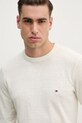 Πουλόβερ από λινό μείγμα Tommy Hilfiger μπεζ MW0MW38603