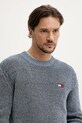 Βαμβακερό πουλόβερ Tommy Jeans σκούρο μπλε DM0DM20923