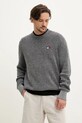 Хлопковый свитер Tommy Jeans меланж серый DM0DM20923
