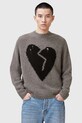 Вовняний светр AllSaints LUVHEART вовна сірий M001KC
