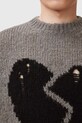 Вовняний светр AllSaints LUVHEART M001KC сірий SS25