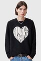 AllSaints sweter wełniany BUBBLE okrągły czarny M023KC
