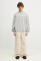 MKI MIYUKI ZOKU pulover din amestec de lana Mohair Blend Knit Crew MOHAIR.BLEND.KNIT.CREW. gri