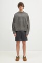 MKI MIYUKI ZOKU pulover din amestec de lana Mohair Blend Knit Crew MOHAIR.BLEND.KNIT.CR.BR gri