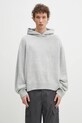 MKI MIYUKI ZOKU sweter z domieszką wełny Mohair Blend Knit Hoody gruba szary MOHAIR.BLEND.KNIT.HOODY