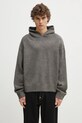 Пуловер с вълна MKI MIYUKI ZOKU Mohair Blend Knit Hoody изчистен сив MOHAIR.BLEND.KNIT.HO.BR