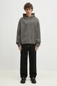 MKI MIYUKI ZOKU pulover din amestec de lana Mohair Blend Knit Hoody MOHAIR.BLEND.KNIT.HO.BR gri