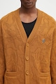 Bavlněný kardigan A Bathing Ape Solid Camo Jacquard One Point hnědá 1L30120301
