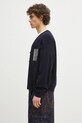 Vlněný svetr Kenzo Kamon FF55CA7283BA.79 námořnická modř SS25