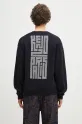 Îmbrăcăminte Kenzo cardigan din lana Kamon FF55CA7283BA.79 bleumarin