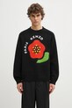 Kenzo sweter wełniany Pop okrągły czarny FF55PU7223LA.99J