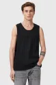 AllSaints tricou din bumbac DENVER uni negru M003JC