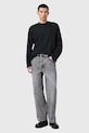 Хлопковый лонгслив AllSaints FOSTER чёрный M026JC