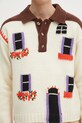 JW Anderson sweter wełniany House Polo beżowy KW1347.YN0413.130