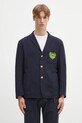 Vuneni sako Human Made Wool Blend Blazer regular mornarsko plava HM29JK022