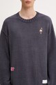 NEIGHBORHOOD sweter bawełniany Savage Crewneck Sweater 251FUNH.KNM03 granatowy