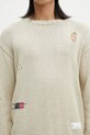 NEIGHBORHOOD sweter bawełniany Savage Crewneck Sweater 251FUNH.KNM03 beżowy
