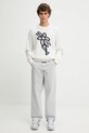 Maison Kitsuné sweter Abstract Daisy Intarsia OM00811KT1138 biały