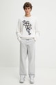 Maison Kitsuné sweter Abstract Daisy Intarsia OM00811KT1138 biały