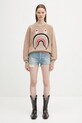 A Bathing Ape sweter wełniany Shark 1K80220004 beżowy