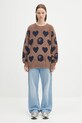 A Bathing Ape sweter z domieszką wełny I love bape monogram 1K80220006 brązowy