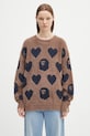 Svetr z vlněné směsi A Bathing Ape I love bape monogram 1K80220006 hnědá SS25