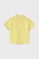 Detská košeľa s prímesou ľanu Mayoral s prímesou ľanu žltá 1110.3C.Baby.PPYA