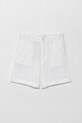 Dječje lanene kratke hlače United Colors of Benetton Planet friendly bijela 43WBG901G.P.Seasonal
