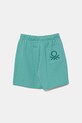 United Colors of Benetton gyerek pamut rövidnadrág 3BL0C903L.G.Seasonal türkiz SS25