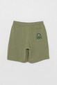 Detské bavlnené šortky United Colors of Benetton 3BL0C903L.G.Seasonal zelená SS25