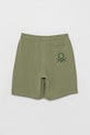 Dětské bavlněné šortky United Colors of Benetton 3BL0C903L.G.Seasonal zelená SS25