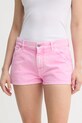 Pinko szorty jeansowe bawełna różowy 104893.A2HD