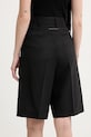Îmbrăcăminte MM6 Maison Margiela pantaloni scurți din lână S52MU0125 negru
