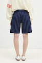 Îmbrăcăminte adidas Originals pantaloni scurți PINSTRIPE SHORT JC7683 bleumarin