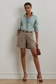 Lauren Ralph Lauren pantaloni scurți din in panza maro 200963769