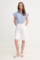Pepe Jeans pantaloni scurti jeans BERMUDA SHORT UHW WHT PL801181 alb SS25