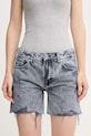 Pepe Jeans pantaloni scurți din bumbac REGULAR SHORT MW DISTRESSED imprimeu bleumarin PL801186UN4