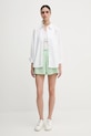 Lacoste pantaloni scurți din in FF0226 verde SS25