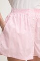 Βαμβακερό σορτσάκι Lacoste ροζ FF9835