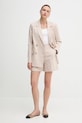 United Colors of Benetton szorty z domieszką lnu 49KBD901X beżowy SS25