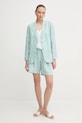 Льняные шорты United Colors of Benetton 4AGHD901V бирюзовый SS25