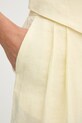United Colors of Benetton kratke hlače ženske lanene zlatna 4AGHD901V